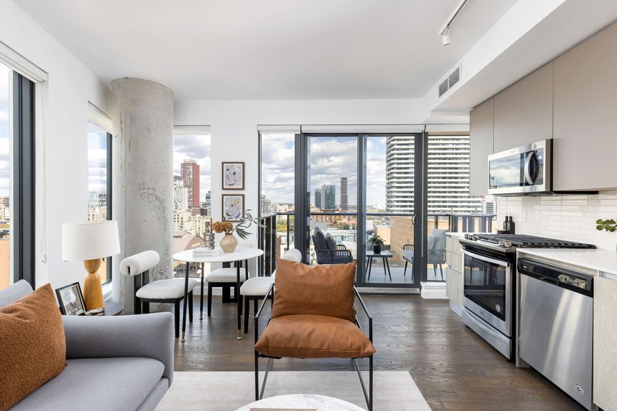 Living room and kitchen